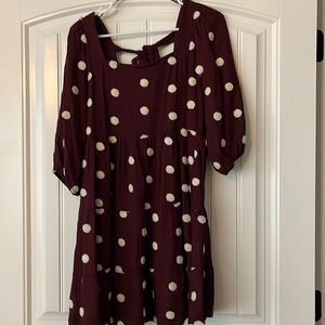 Blu Pepper Sz M Polka Dot Babydoll Dress